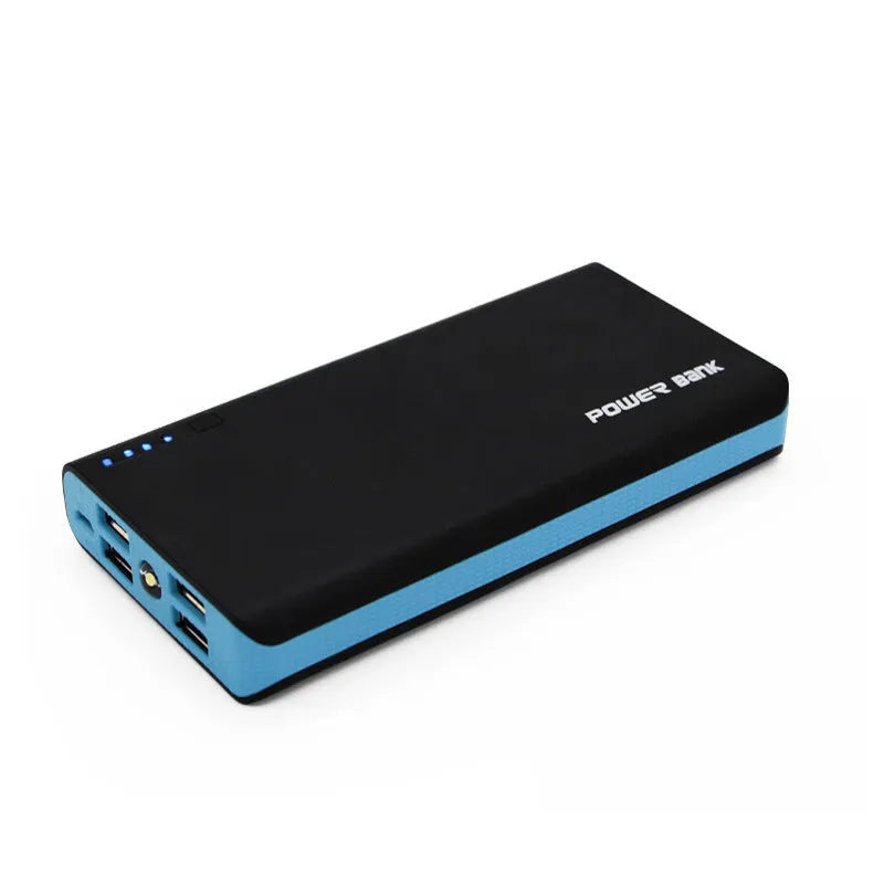 20000mAh fast charging power bank in five colours: red, blue, green, yellow, black
