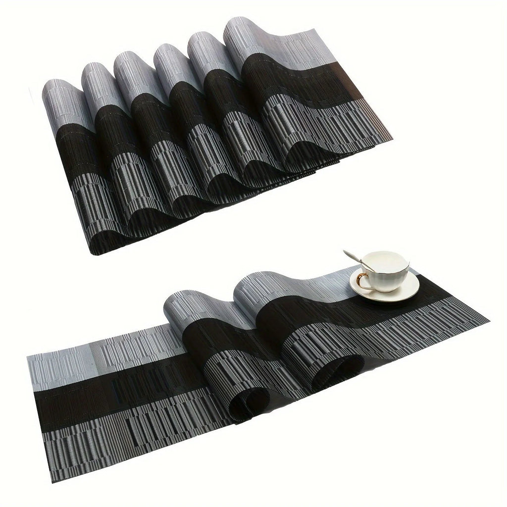 PVC water-resistant kitchen place mat in modern simple style with gradient colour options