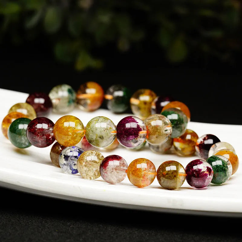 Crystal bracelet with colourful ghost cornucopia design on 10mm ball beads