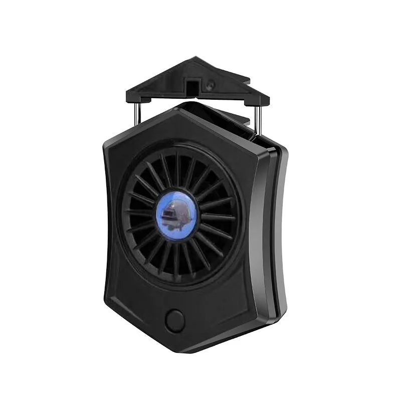 Black and white mobile phone radiator cooling fan with USB interface for smartphone gaming accessory