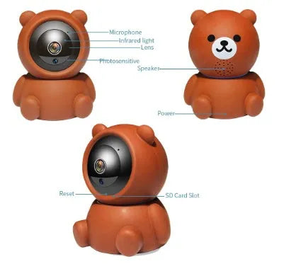 Bear 1080P wireless IP security camera with auto tracking and IR night vision