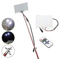 White LED fishing rod light unit with remote control for 5 metre telescopic rods.