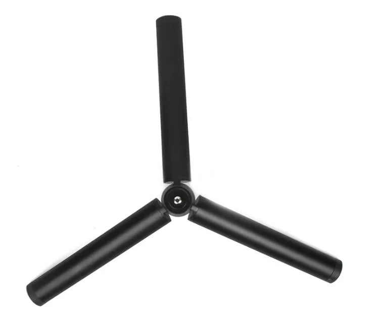 Black aluminium alloy mobile phone tripod with handheld stabiliser accessory compatible with Apple iPhone