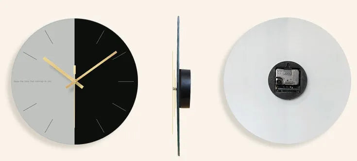 Transparent tempered glass wall clock showing minimalist markings and silent sweep movement