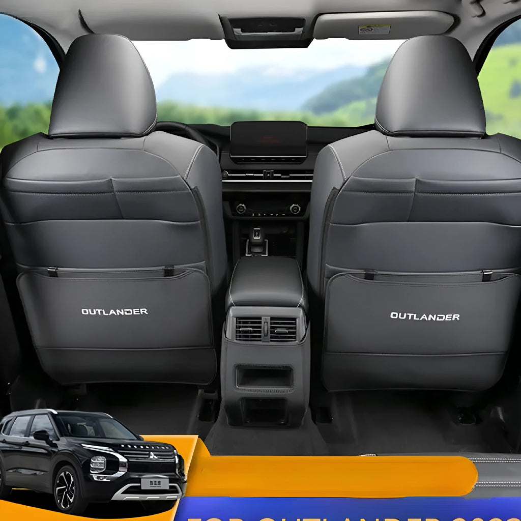 Three leather anti-kick pads for 2023 Mitsubishi Outlander seat and door protection
