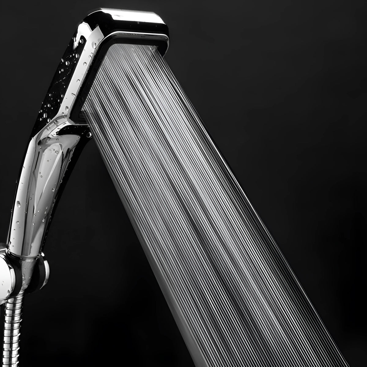 Hand-held pressurised shower set with rain spray function in orange and other colour options