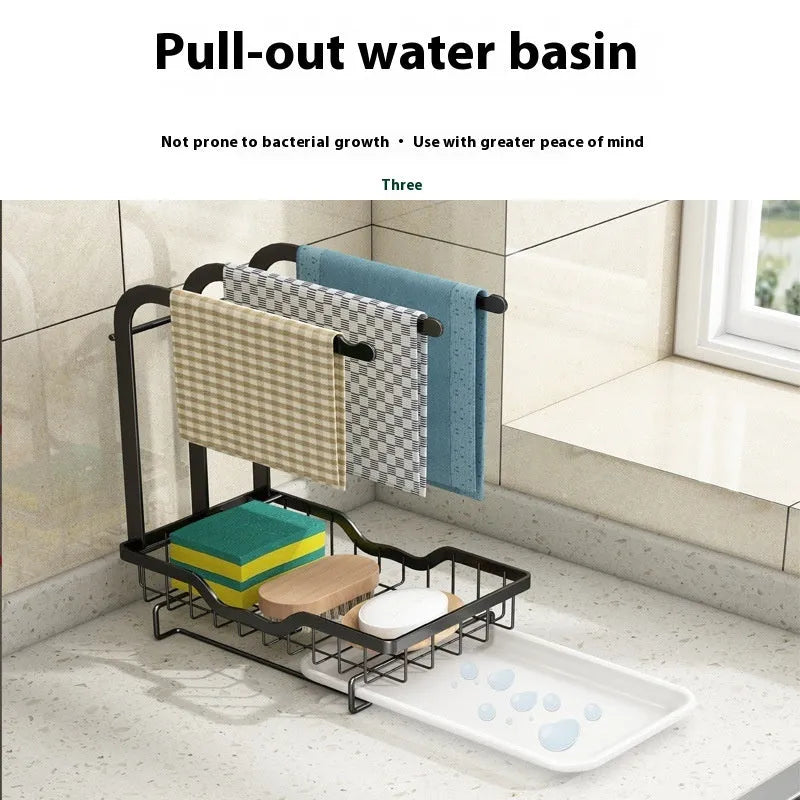 Foldable plastic kitchen draining rack in new Chinese style for wall or desktop mounting