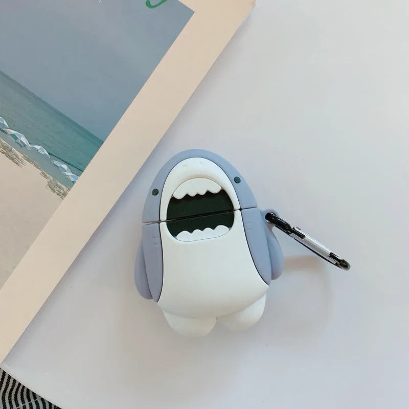 Silicone shark-fin protective cover for Apple AirPods 1st and 2nd generation wireless headphones