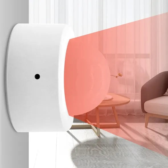 White infrared body sensor with 120-degree detection angle and ZigBee 3.0 connectivity