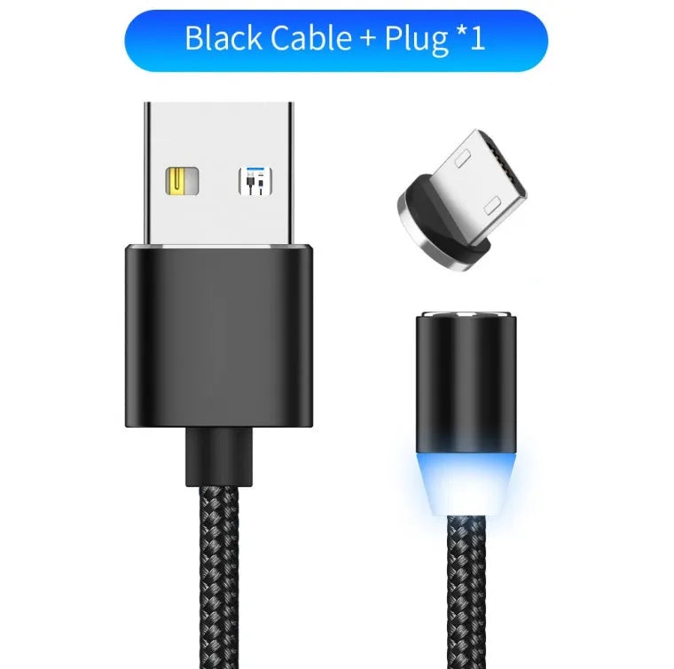1 metre magnetic LED charging cable with cotton yarn weaving and aluminium shell for Apple iPhone compatibility