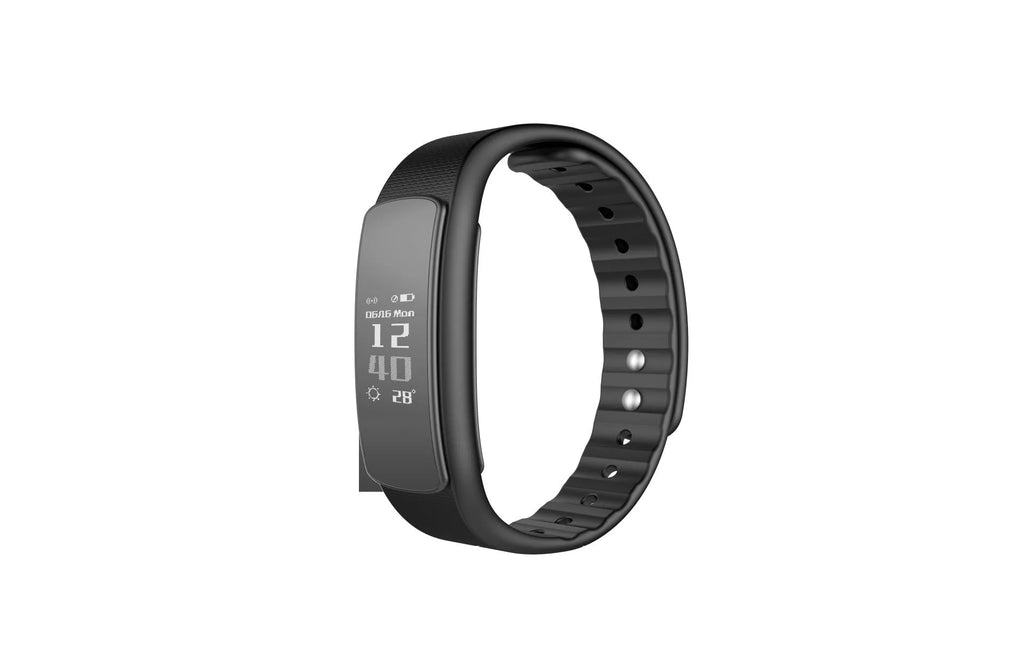 I6 smart sports bracelet with 0.96-inch screen showing health metrics on wrist