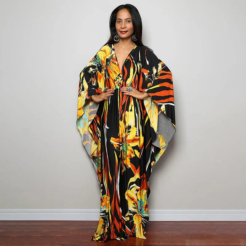 Women's loose sun protection bikini cover up robe in polyester blend fabric
