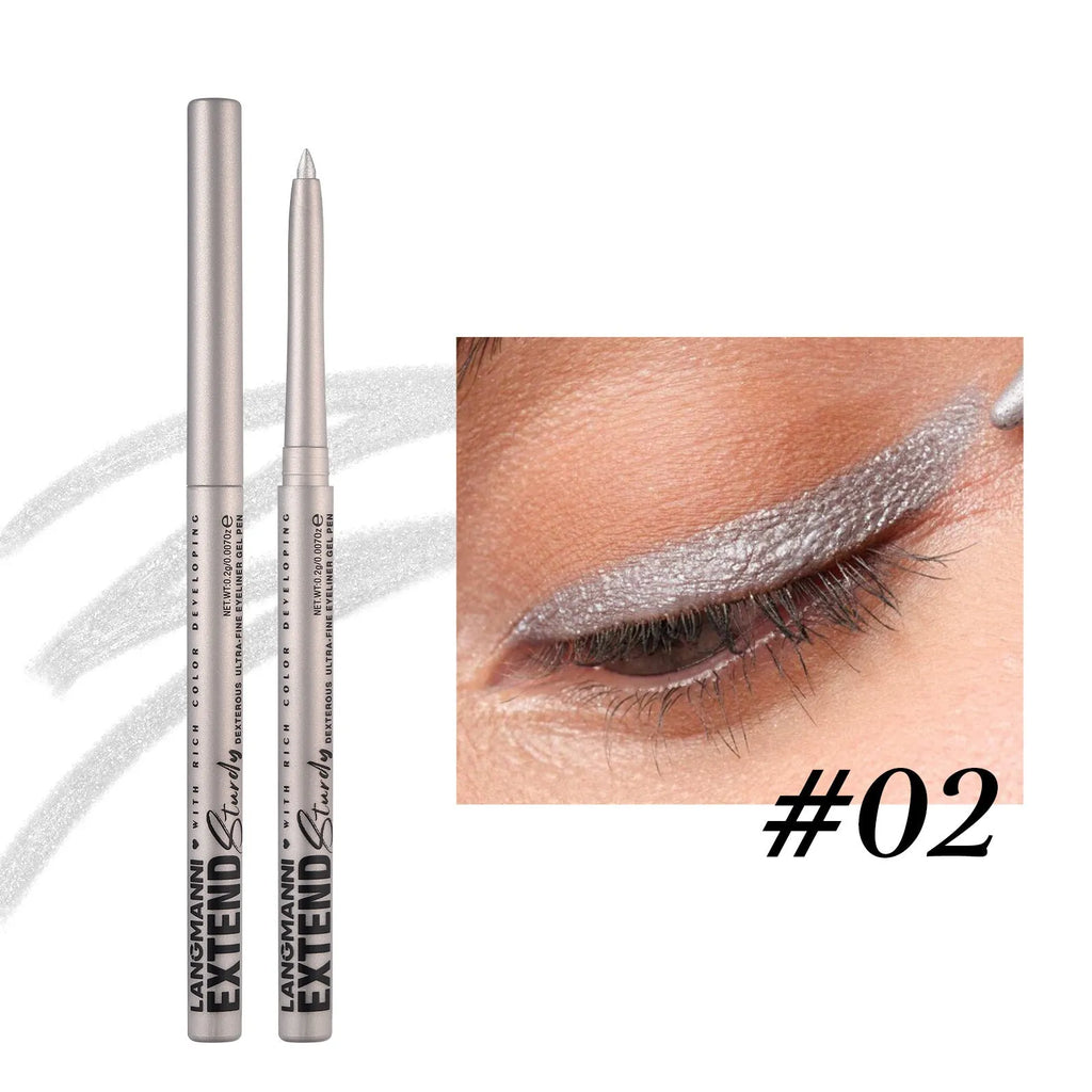 Set of 12 colourful gel glitter eyeliner pencils with waterproof formula for party and cosplay makeup