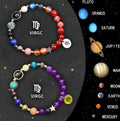 Natural stone beaded bracelet set for zodiac signs with twelve style options, showing two bracelets.