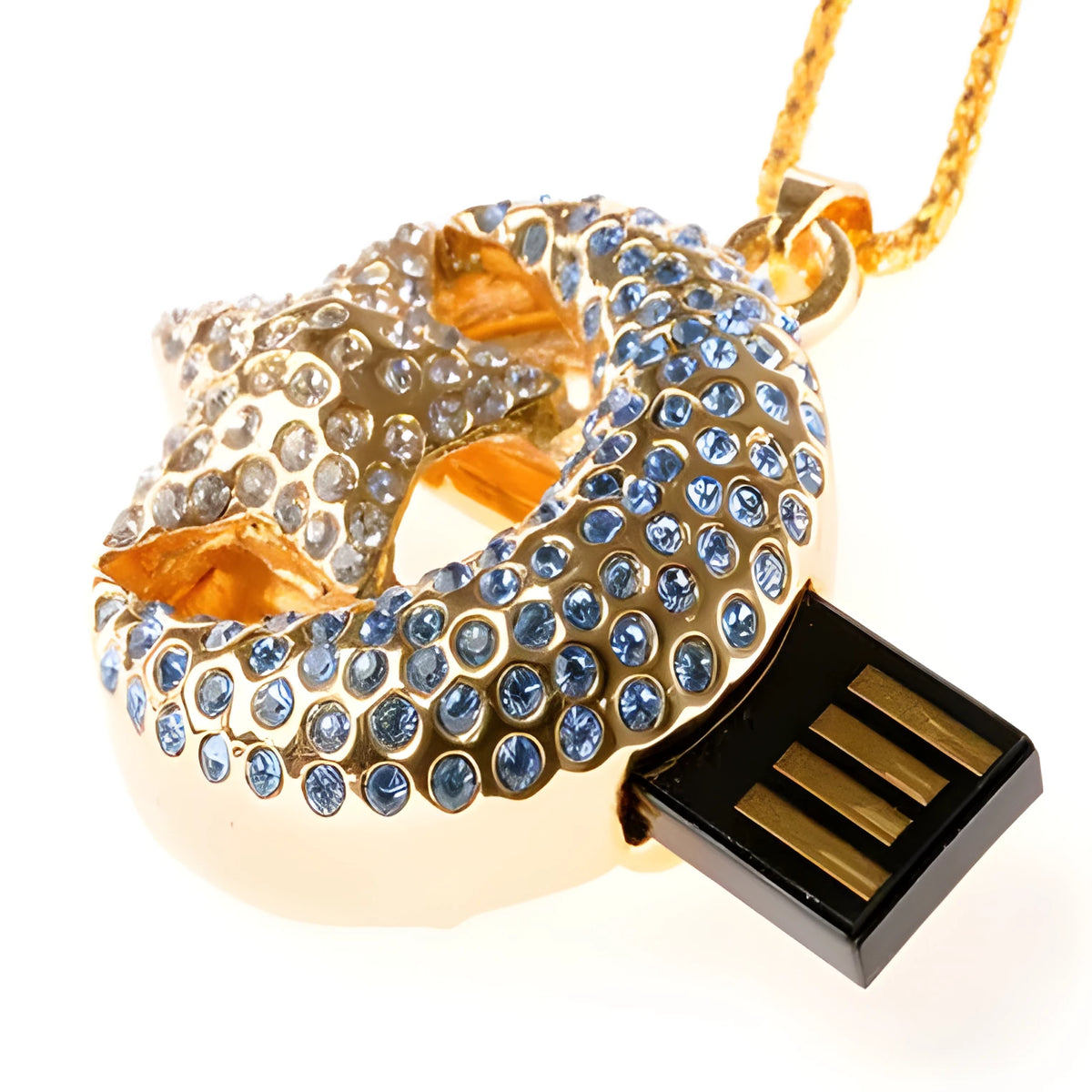 Silver Jewelry Xingyue metal USB flash drive with creative design and retractable connector.