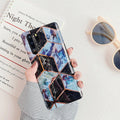 Electroplated marble pattern TPU back cover case for Huawei smartphones in various colours
