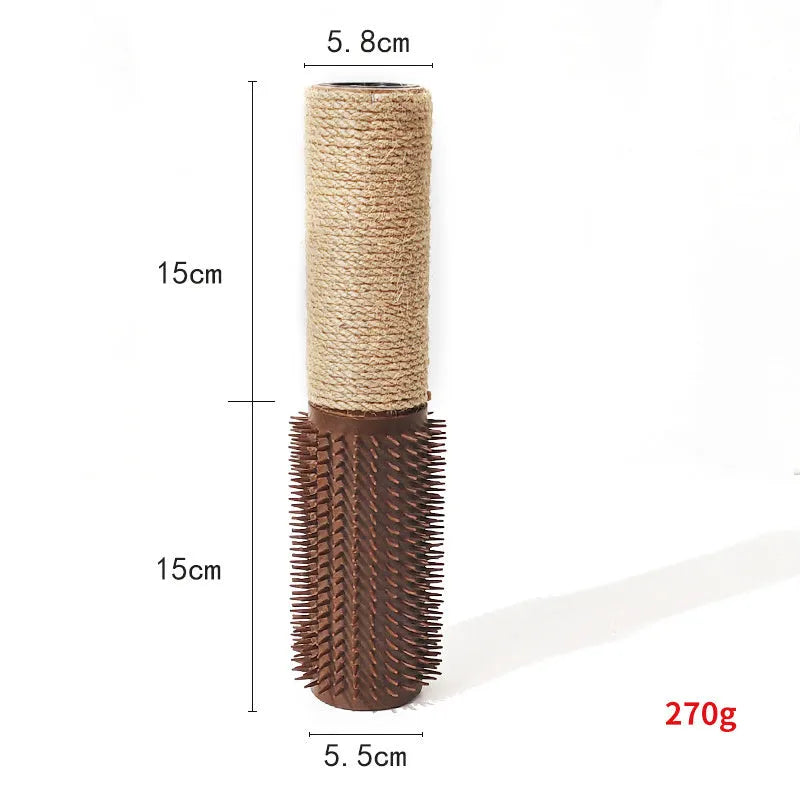 Brown sisal cat scratching post measuring 30cm tall with a 5.8cm square base