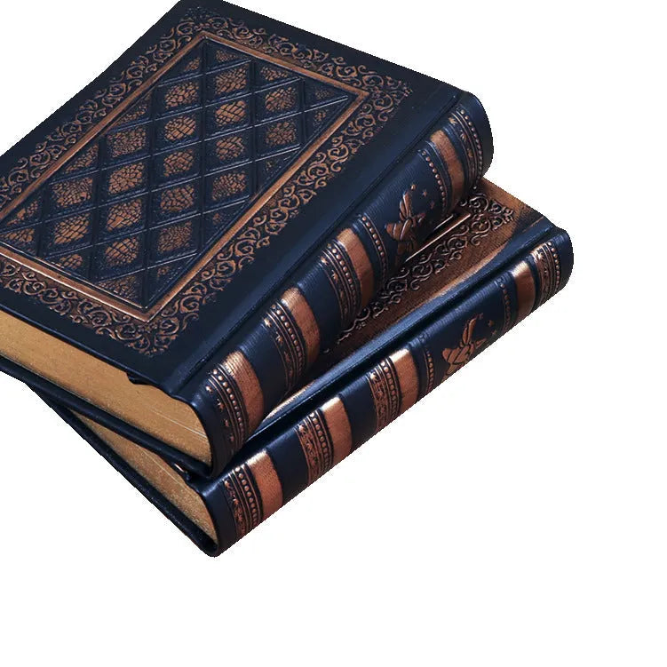 Super thick embossed faux leather notepad in bronze and black gold colour options