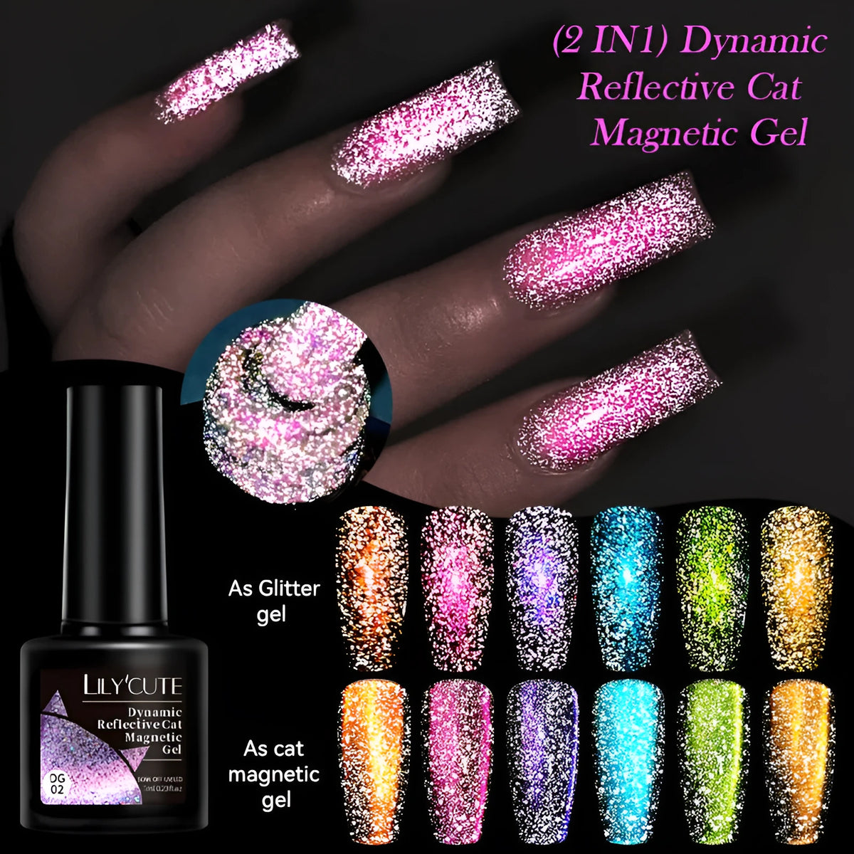 Diamond in the Debris Cat Eye Series UV gel nail polish bottle showing glitter and diamond fragment finish
