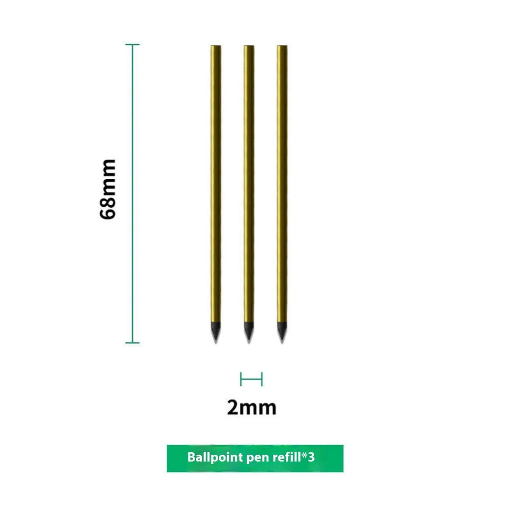 Pack of loose leaf spiral notebook paper refills and pen refills on a table