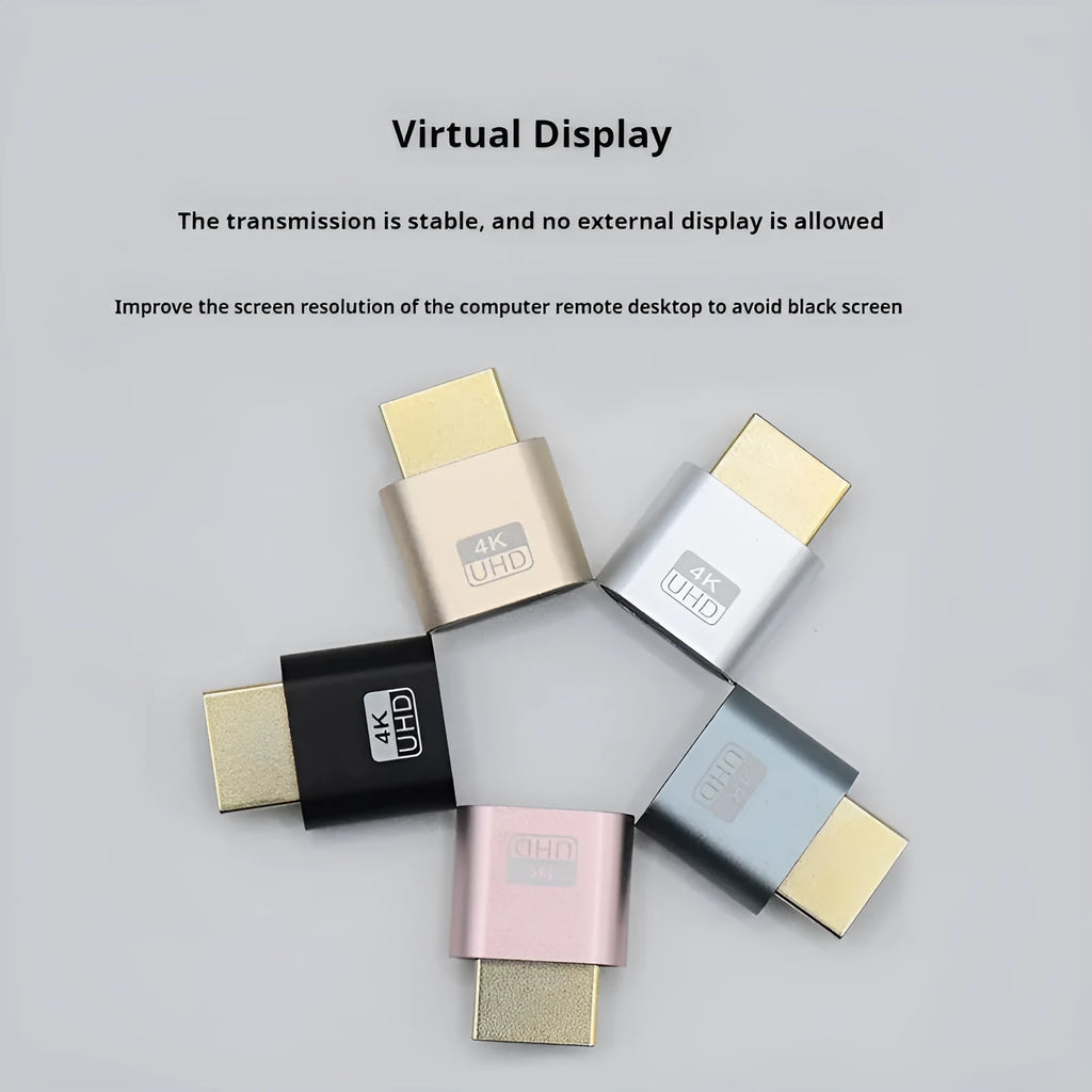 HDMI graphics card dummy plug virtual display in multiple colour finishes with 26.5mm wireless design