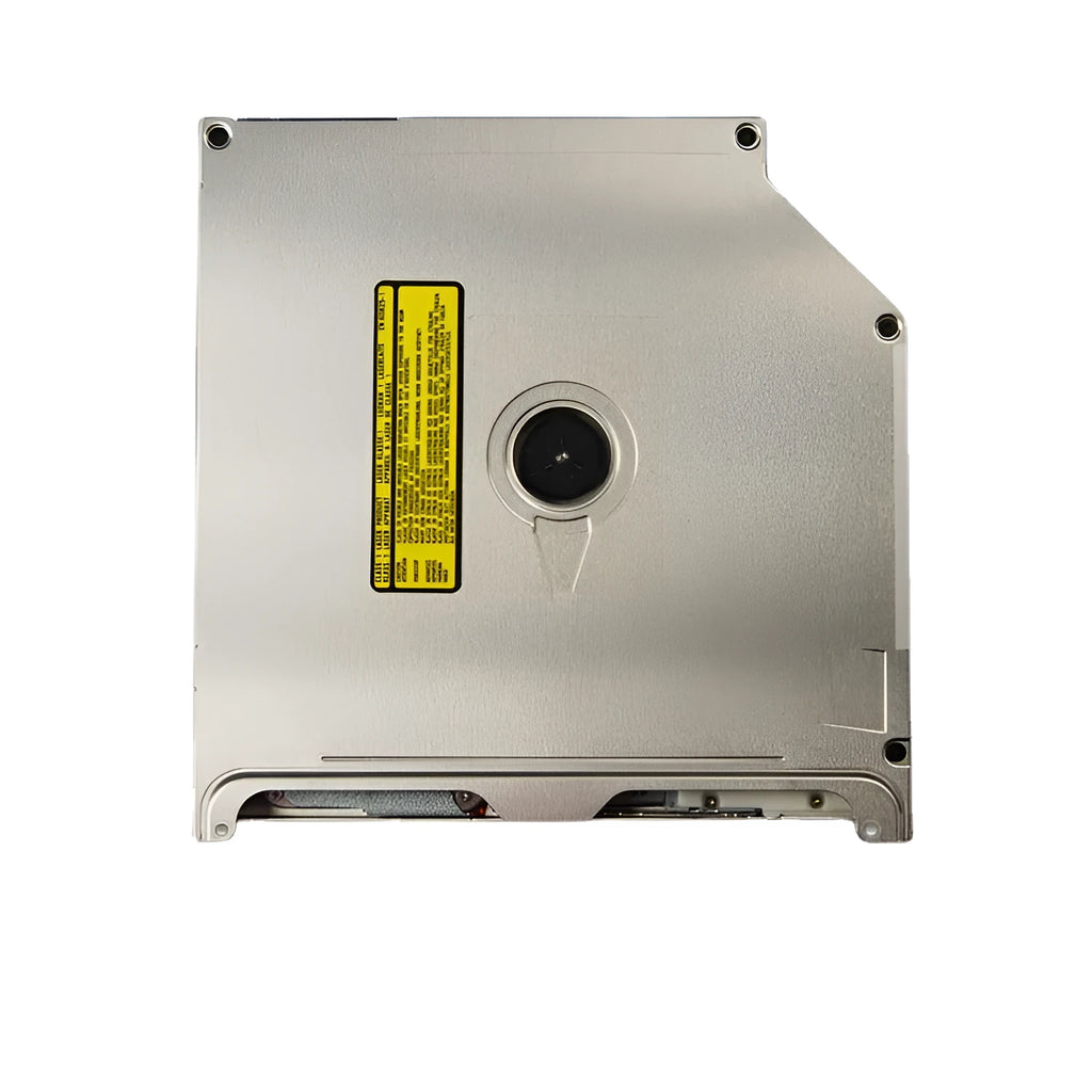 Silver internal SATA optical drive for MacBook Pro 13 laptop, showing UJ8A8 label.