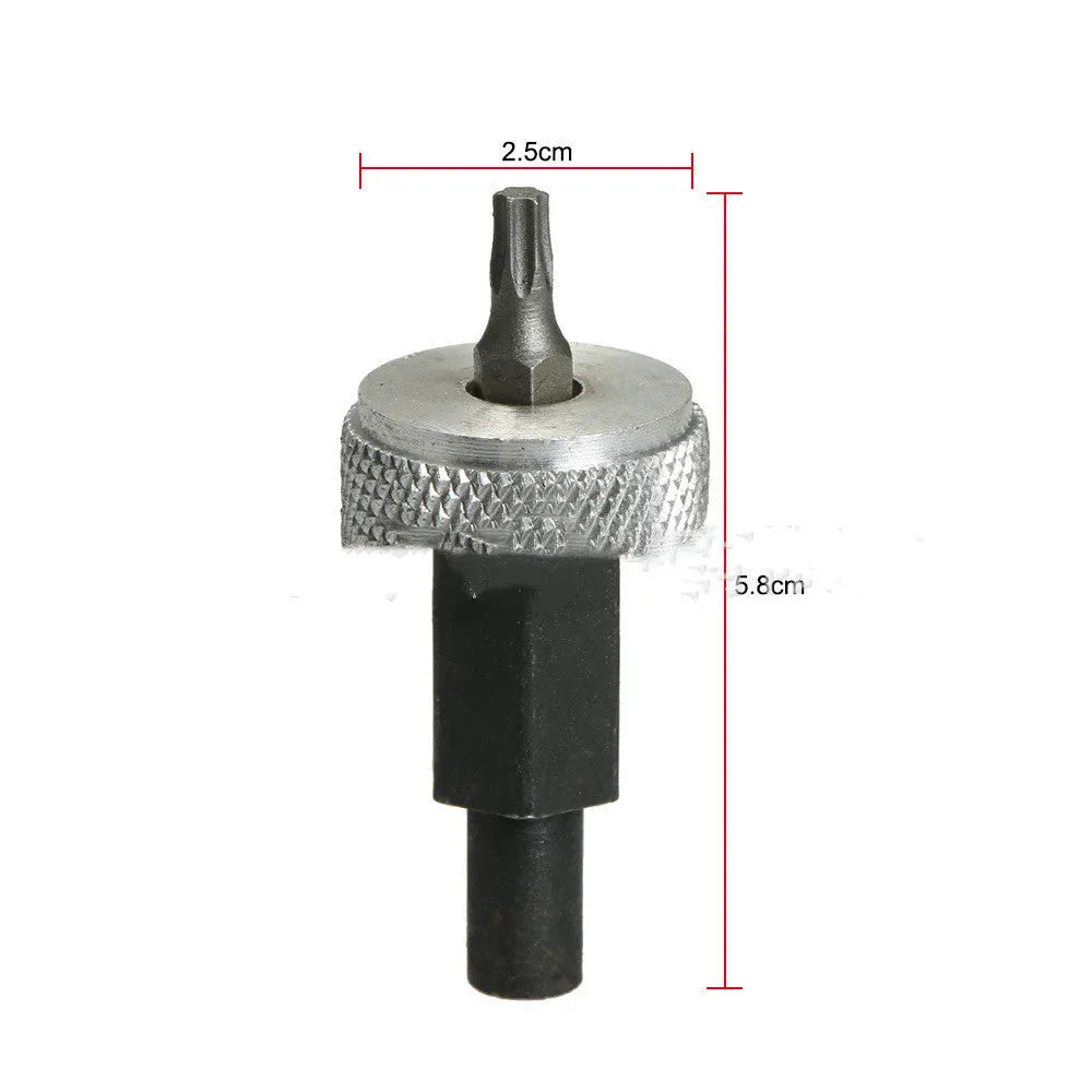 Carbon steel ignition module clamping wrench with aluminium knurled knobs for automotive distributor service.