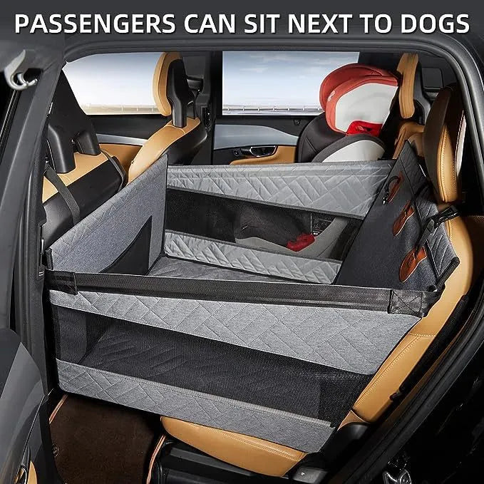 Grey waterproof dog bed mat with non-slip bottom measuring 56x56x40 cm