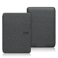 Linen-textured leather look protective case for Kindle e-reader with magnetic closure in multiple colour options