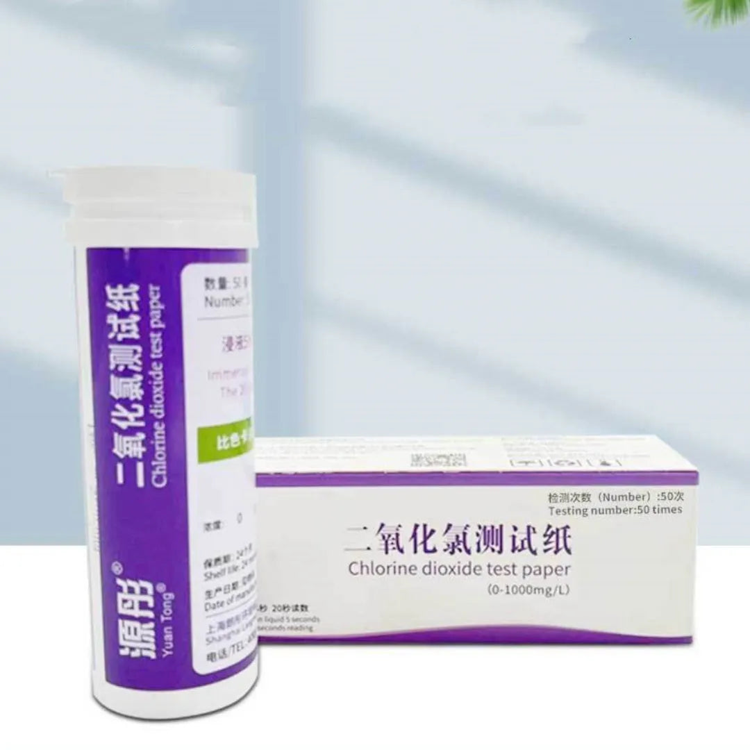 Bottle of 50 chlorine dioxide test papers for wastewater detection 0-1000 mg/L