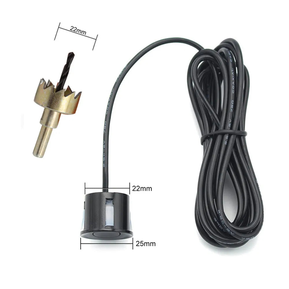Wireless reversing sensor system with LED display and four embedded probes for vehicle parking safety