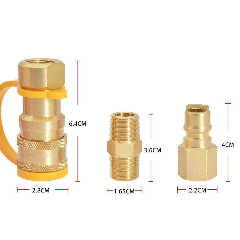 SL-HW-3/8JT type B brass gas propane connector adapter with gold finish