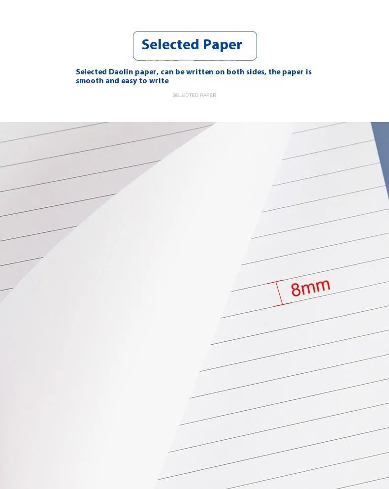 A4 tearable meeting notebook with grid design cover and wireless adhesive binding