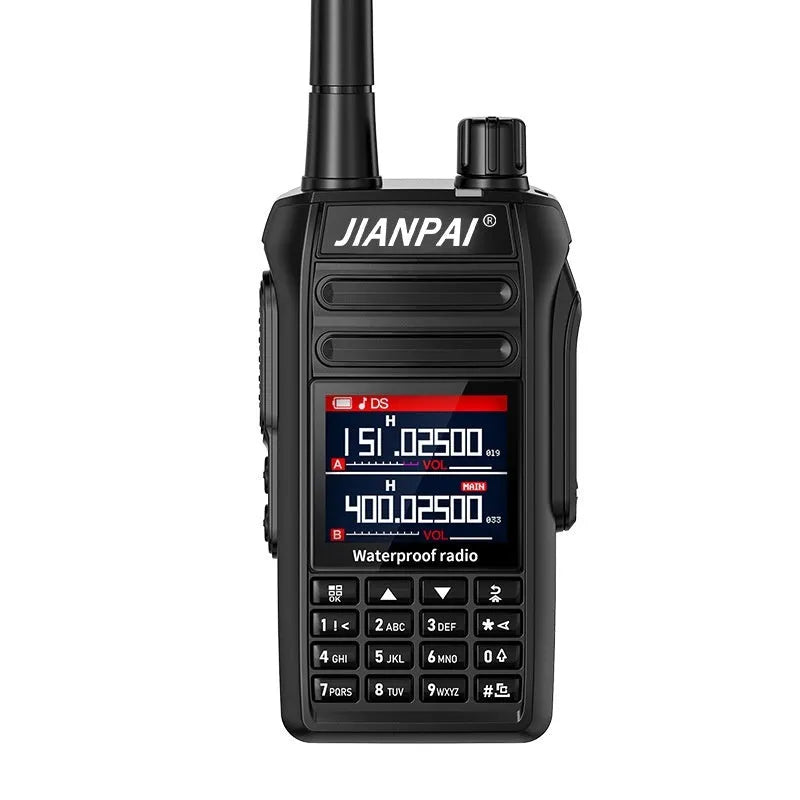 Black Interphone waterproof aviation full band motorcycle communication headset kit with antenna and accessories