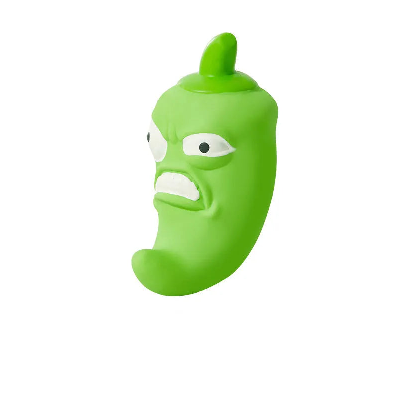 Bitter melon and chilli shaped dog toys with pet sound mechanism for chewing