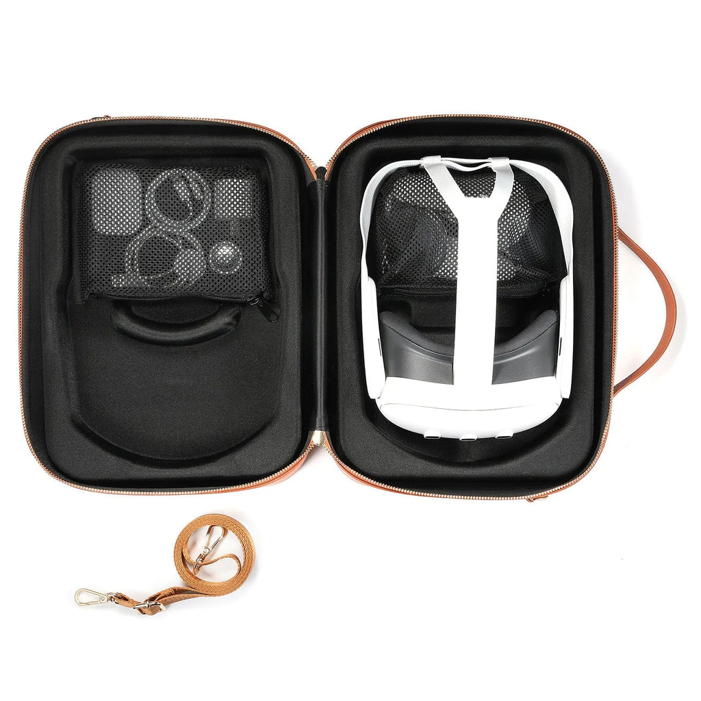 MR Glasses Storage Box for Vision Pro in black superfiber measuring 32.5cm by 24.5cm by 11.5cm