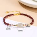 Handmade crystal agate bracelet with natural stone transfer beads in fruit and animal shapes