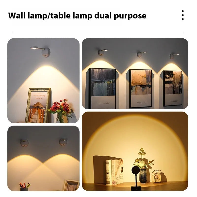 Geometric rechargeable wireless wall lamp in white colour with remote control