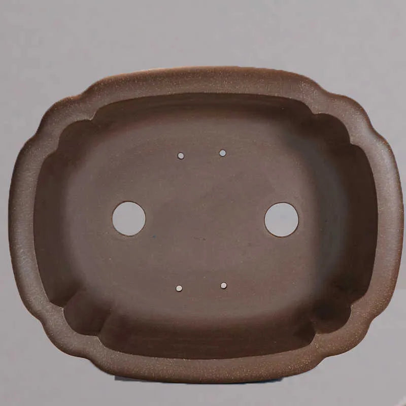 Handmade purple clay rectangular begonia flower pot with antique classical style