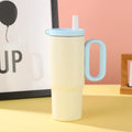 Insulated straw cup with handle in assorted colours for DIY bubble tea and cold drinks