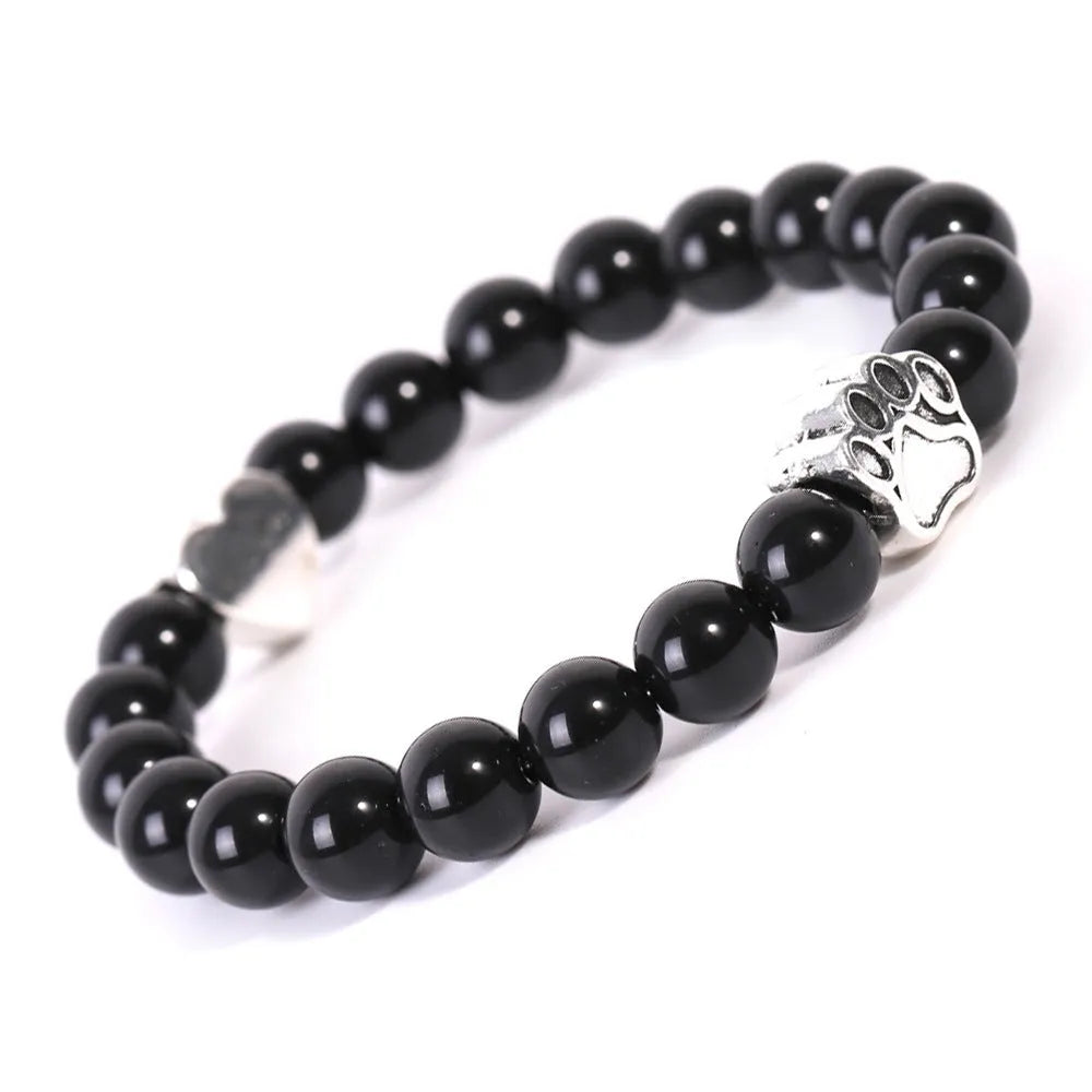 Tigereye Indian agate stone bracelet with geometric round beads and unisex design