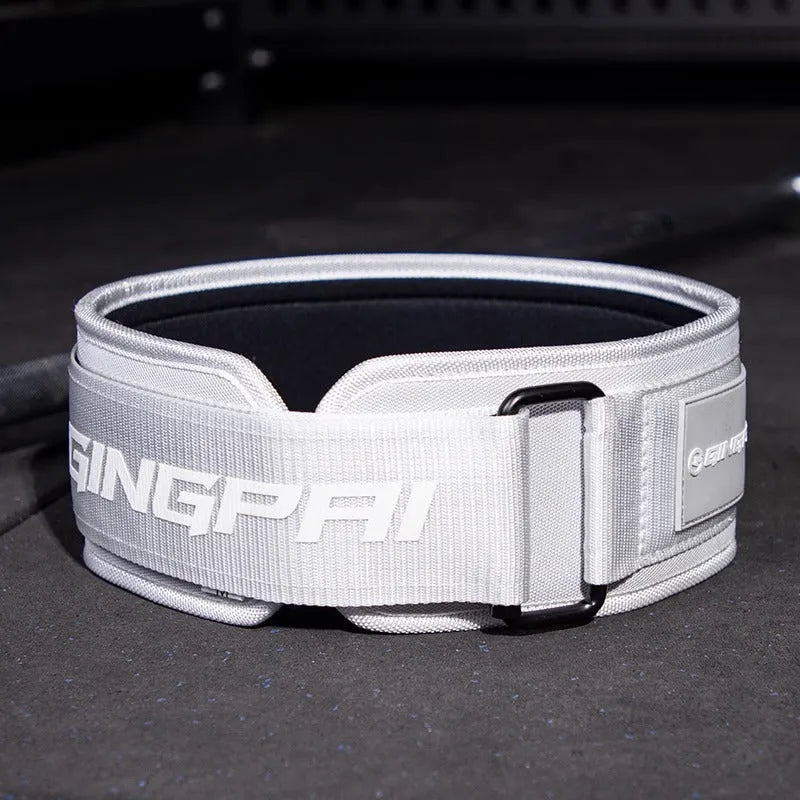 Abdominal exercising and weightlifting protection belt for waist support during squats and bench press.