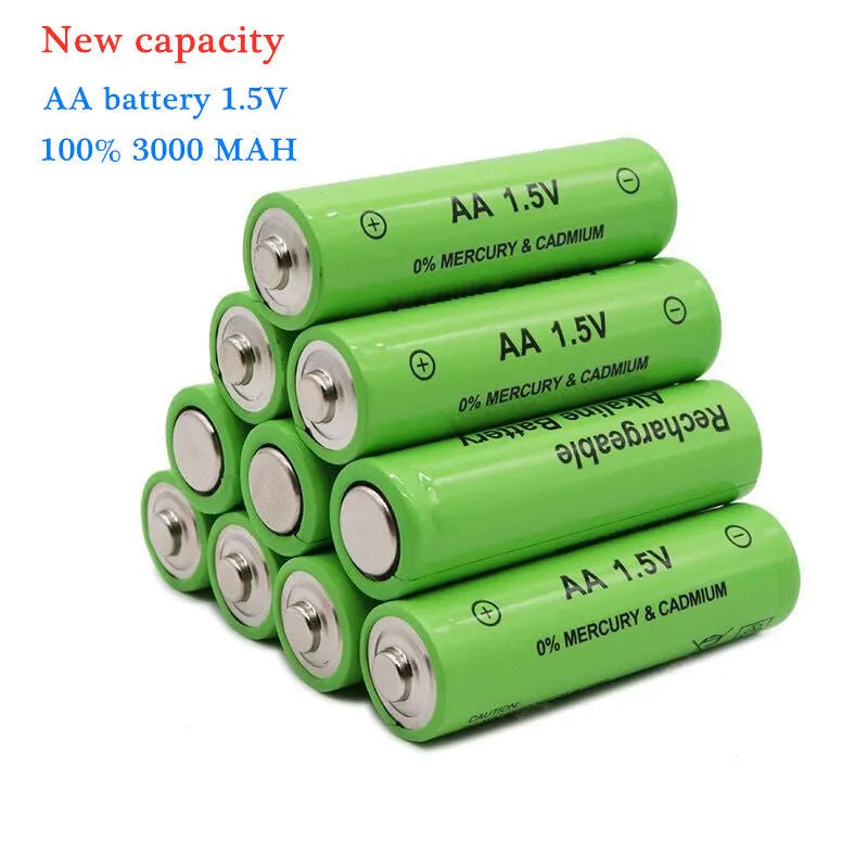 Industrial alkaline rechargeable AA battery with 3000mAh capacity and 1000 charge cycles