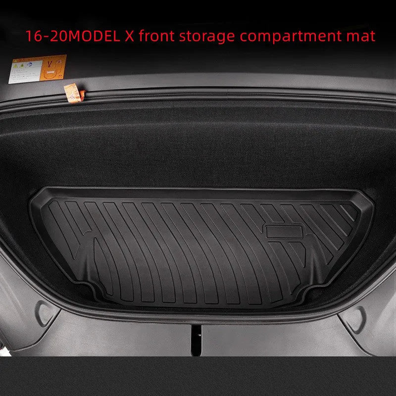 Rubber floor mats for Tesla cars including TPE footrest sections
