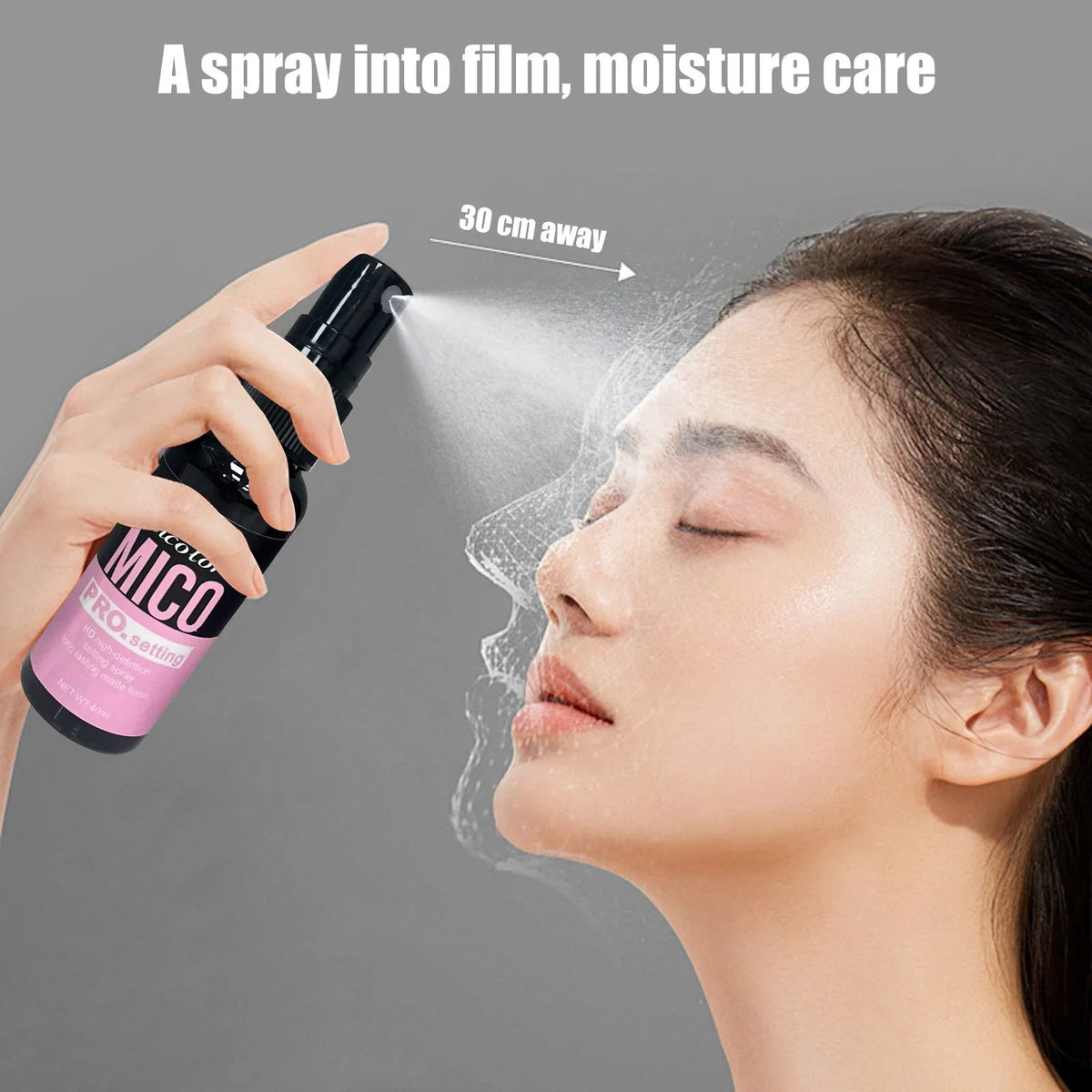 Two-in-one makeup primer and finishing spray kit with 45ml and 40ml bottles