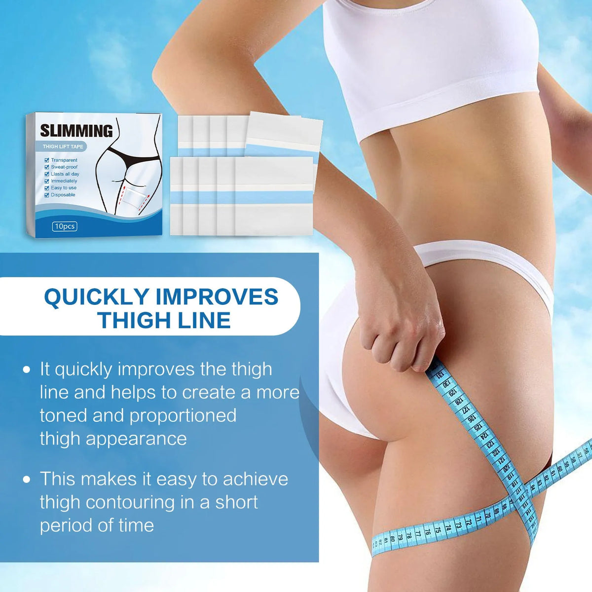 10 collagen body shaping navel stickers measuring 12 centimetres square in opened packaging