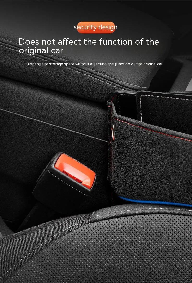 Leather car seat storage box in beige colour with waterproof pressure-resistant construction