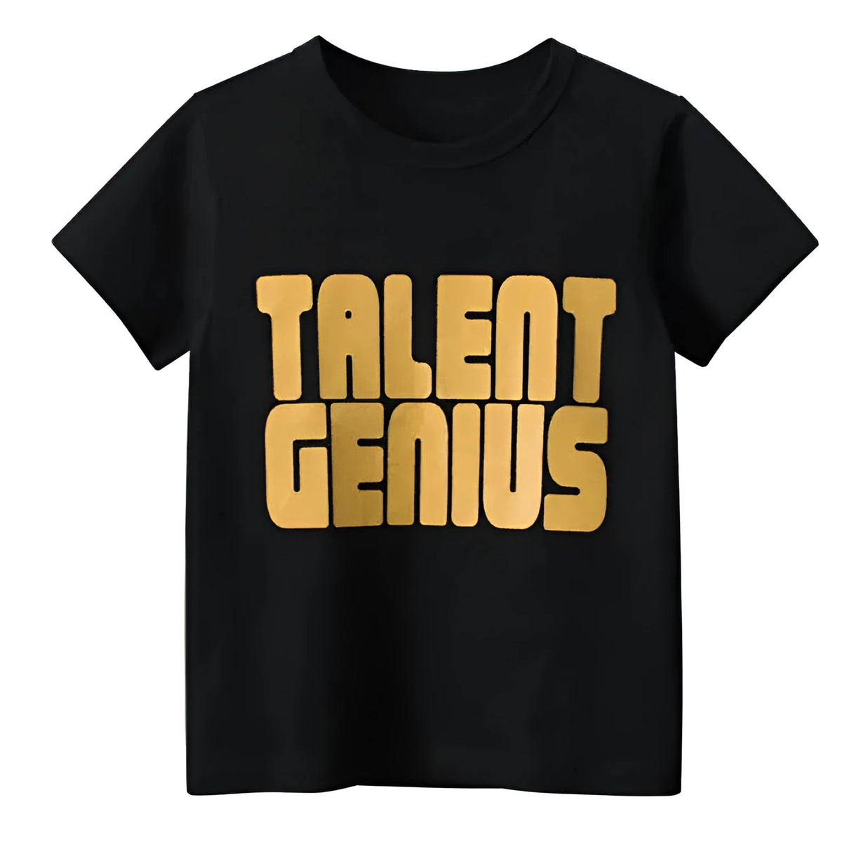 Black men's short sleeve pullover with geometric pattern printing and loose street style cut