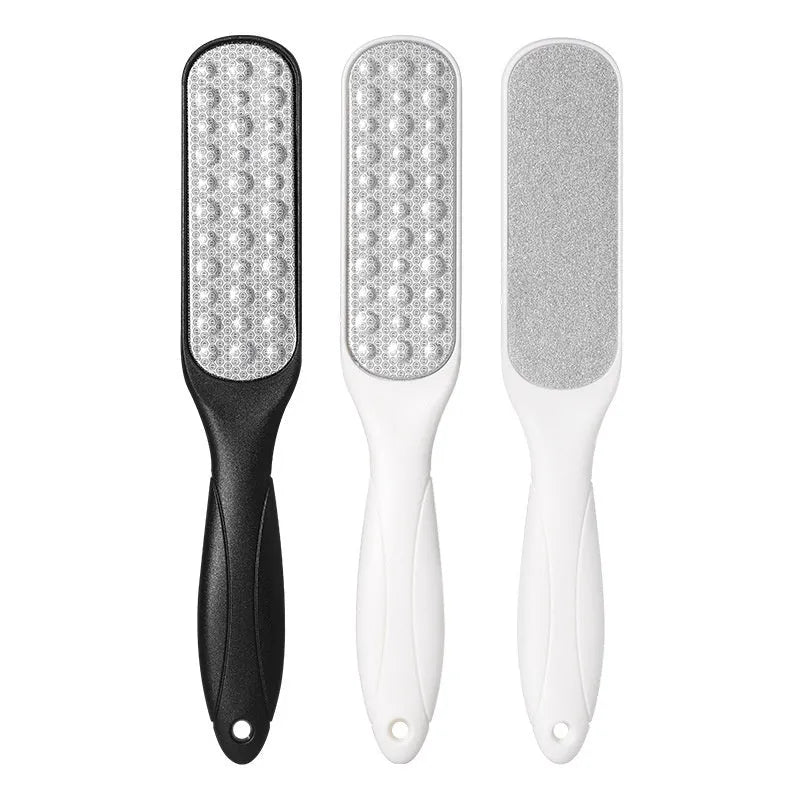Stainless steel foot grinder with double-sided sandpaper-style gear for callus removal