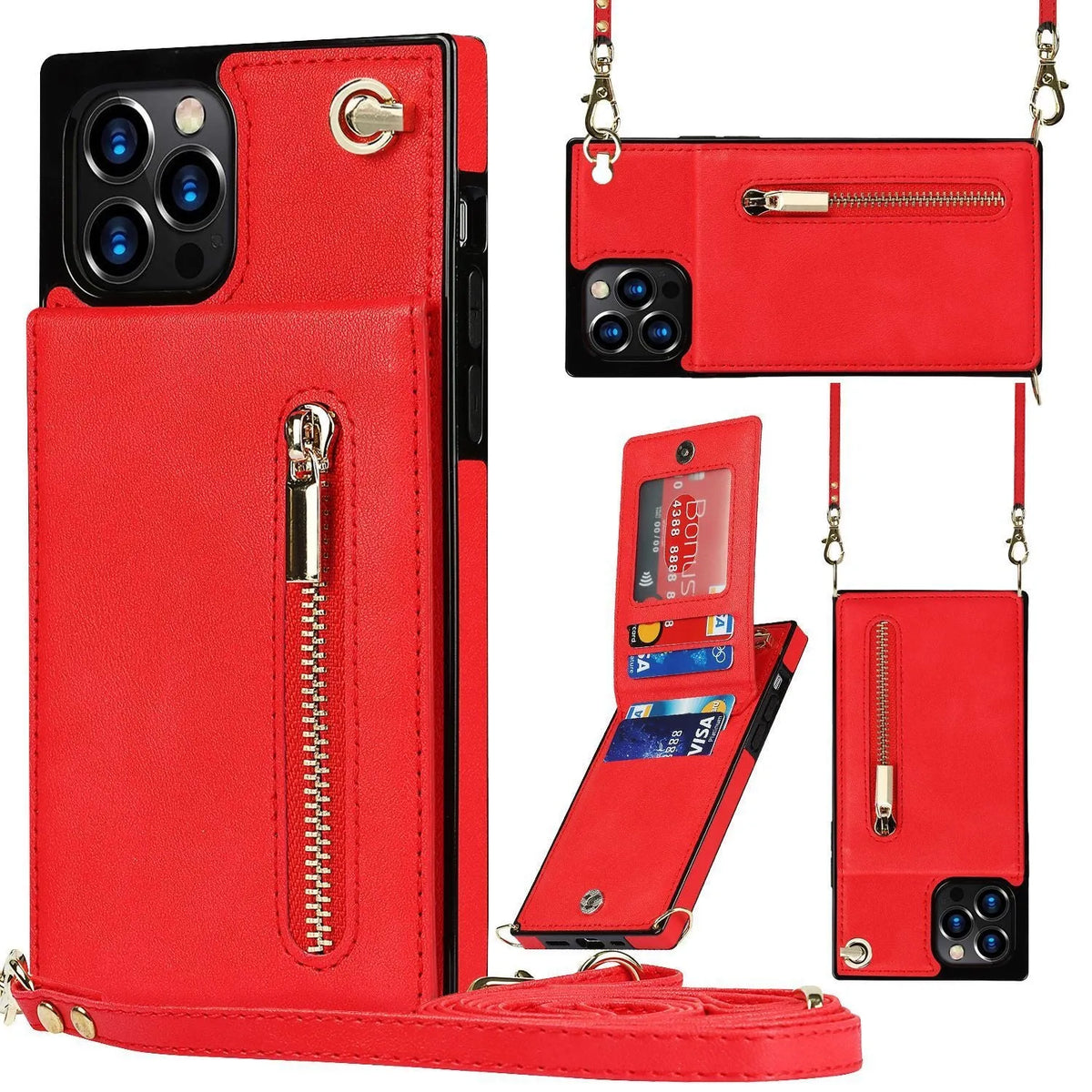 TPU and leather messenger style mobile phone case in solid colours for Samsung and iPhone models.